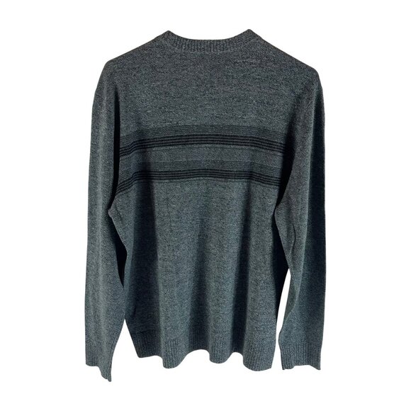 Smartwool Merino Wool Sweater Mens Large Gray Lightweight Long Sleeve Stripe - Picture 3 of 7